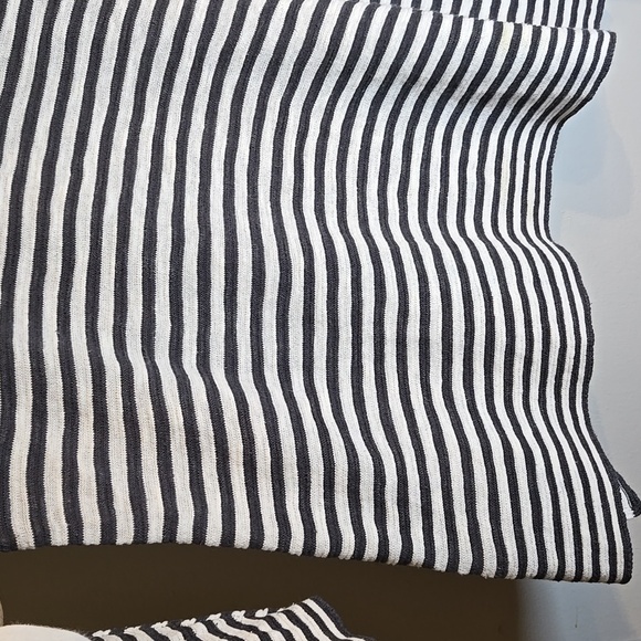 Eileen Fisher Striped Organic Linen Cotton Graphite Jersey Long-Sleeve Tee Shirt - Picture 3 of 10